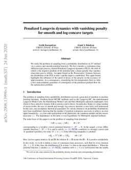 Penalized Langevin dynamics with vanishing penalty for smooth and
  log-concave targets