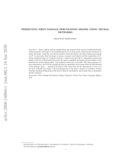 Predicting First Passage Percolation Shapes Using Neural Networks