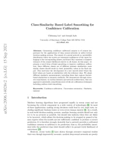 Class-Similarity Based Label Smoothing for Confidence Calibration