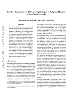 Time for a Background Check! Uncovering the impact of Background
  Features on Deep Neural Networks