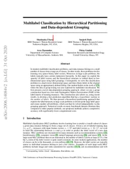 Multilabel Classification by Hierarchical Partitioning and
  Data-dependent Grouping
