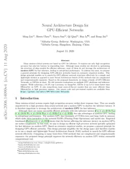 Neural Architecture Design for GPU-Efficient Networks