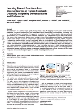 Learning Reward Functions from Diverse Sources of Human Feedback:
  Optimally Integrating Demonstrations and Preferences