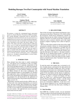 Modeling Baroque Two-Part Counterpoint with Neural Machine Translation