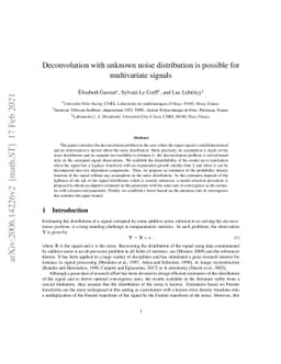 Deconvolution with unknown noise distribution is possible for
  multivariate signals