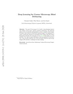 Deep Learning for Cornea Microscopy Blind Deblurring
