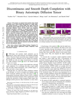 Discontinuous and Smooth Depth Completion with Binary Anisotropic
  Diffusion Tensor