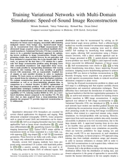 Training Variational Networks with Multi-Domain Simulations:
  Speed-of-Sound Image Reconstruction
