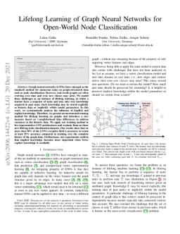 Lifelong Learning of Graph Neural Networks for Open-World Node
  Classification