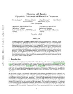 Clustering with Tangles: Algorithmic Framework and Theoretical
  Guarantees