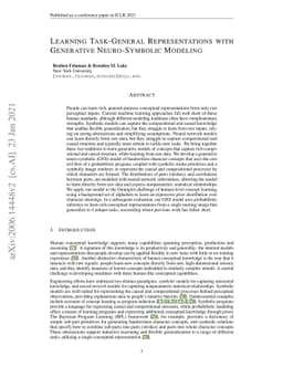 Learning Task-General Representations with Generative Neuro-Symbolic
  Modeling
