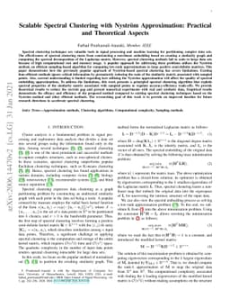 Scalable Spectral Clustering with Nystrom Approximation: Practical and
  Theoretical Aspects