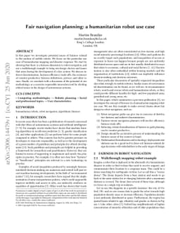 Fair navigation planning: a humanitarian robot use case