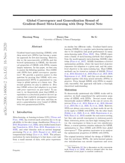 Global Convergence and Generalization Bound of Gradient-Based
  Meta-Learning with Deep Neural Nets