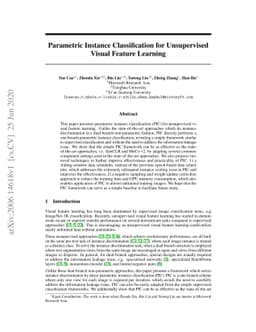 Parametric Instance Classification for Unsupervised Visual Feature
  Learning