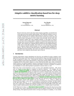 Adaptive additive classification-based loss for deep metric learning