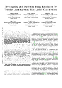 Investigating and Exploiting Image Resolution for Transfer
  Learning-based Skin Lesion Classification