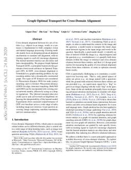 Graph Optimal Transport for Cross-Domain Alignment