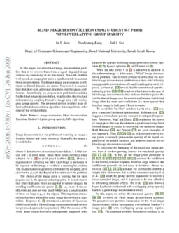 Blind Image Deconvolution using Student's-t Prior with Overlapping Group
  Sparsity