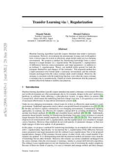 Transfer Learning via $\ell_1$ Regularization