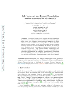 Fully Abstract and Robust Compilation and How to Reconcile the Two,
  Abstractly