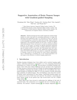 Suggestive Annotation of Brain Tumour Images with Gradient-guided
  Sampling