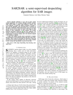 SAR2SAR: a semi-supervised despeckling algorithm for SAR images