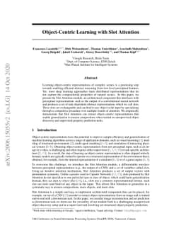 Object-Centric Learning with Slot Attention
