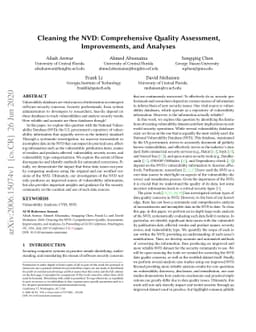 Cleaning the NVD: Comprehensive Quality Assessment, Improvements, and
  Analyses