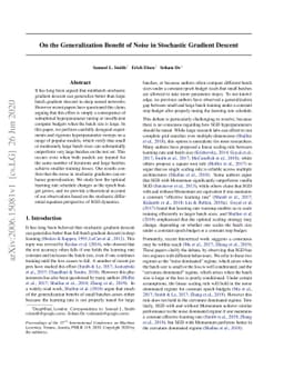 On the Generalization Benefit of Noise in Stochastic Gradient Descent