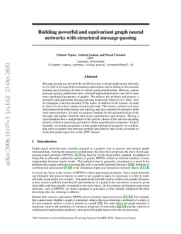 Building powerful and equivariant graph neural networks with structural
  message-passing