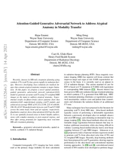 Attention-Guided Generative Adversarial Network to Address Atypical
  Anatomy in Modality Transfer