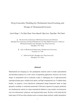 Deep Generative Modeling for Mechanistic-based Learning and Design of
  Metamaterial Systems