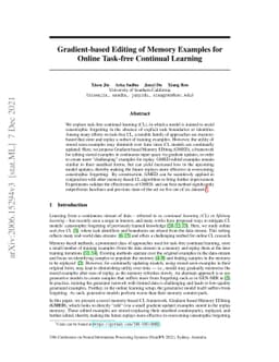 Gradient-based Editing of Memory Examples for Online Task-free Continual
  Learning