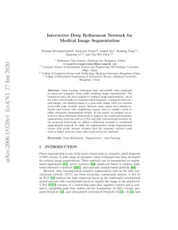 Interactive Deep Refinement Network for Medical Image Segmentation