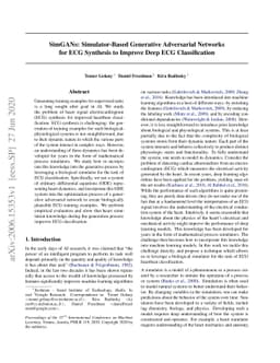 SimGANs: Simulator-Based Generative Adversarial Networks for ECG
  Synthesis to Improve Deep ECG Classification