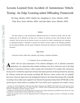 Lessons Learned from Accident of Autonomous Vehicle Testing: An Edge
  Learning-aided Offloading Framework