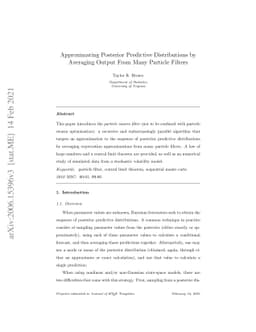 Approximating Posterior Predictive Distributions by Averaging Output
  From Many Particle Filters