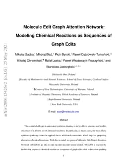 Molecule Edit Graph Attention Network: Modeling Chemical Reactions as
  Sequences of Graph Edits