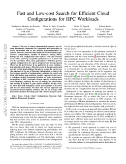 Fast and Low-cost Search for Efficient Cloud Configurations for HPC
  Workloads