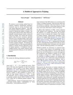 A Multilevel Approach to Training
