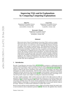 Improving VQA and its Explanations \\ by Comparing Competing
  Explanations