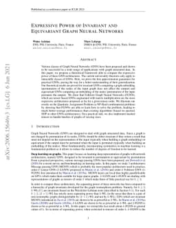 Expressive Power of Invariant and Equivariant Graph Neural Networks