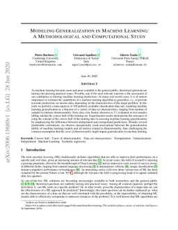 Modeling Generalization in Machine Learning: A Methodological and
  Computational Study