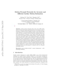 Motion Pyramid Networks for Accurate and Efficient Cardiac Motion
  Estimation
