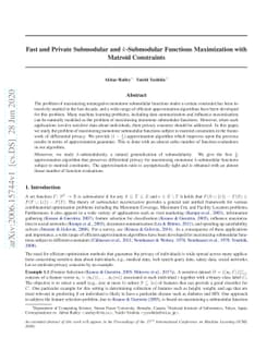 Fast and Private Submodular and $k$-Submodular Functions Maximization
  with Matroid Constraints