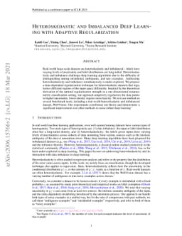 Heteroskedastic and Imbalanced Deep Learning with Adaptive
  Regularization