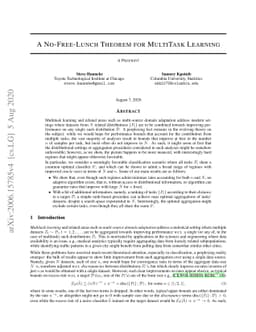 A No-Free-Lunch Theorem for MultiTask Learning