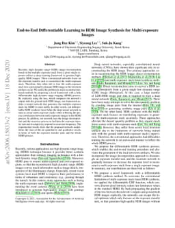 End-to-End Differentiable Learning to HDR Image Synthesis for
  Multi-exposure Images