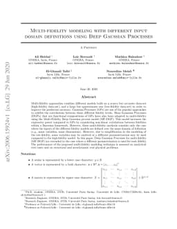 Multi-fidelity modeling with different input domain definitions using
  Deep Gaussian Processes